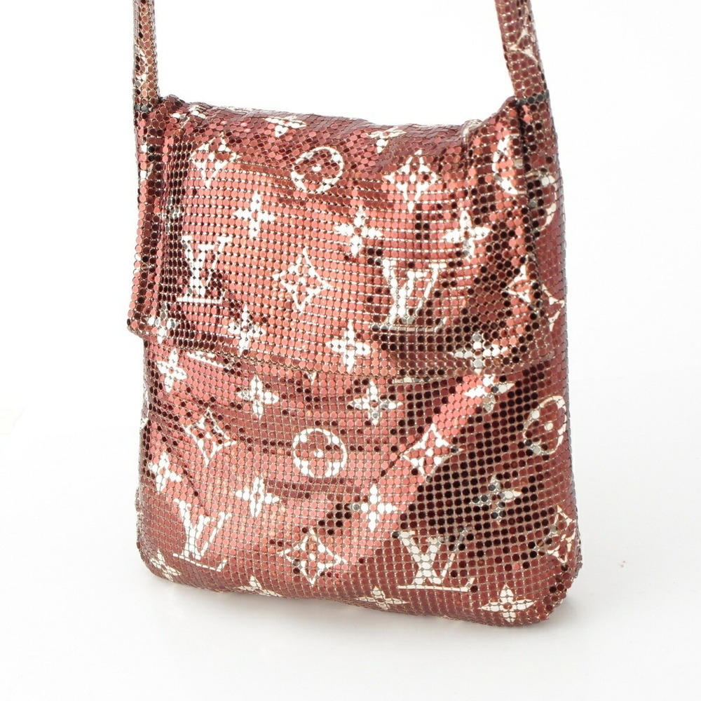 Louis Vuitton Mesh Monogram Shoulder Sequin Bag Brown Metal Francis